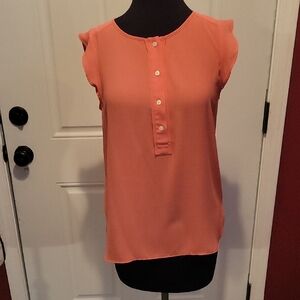 Loft Women's Coral Button-Down Top Sz Sm